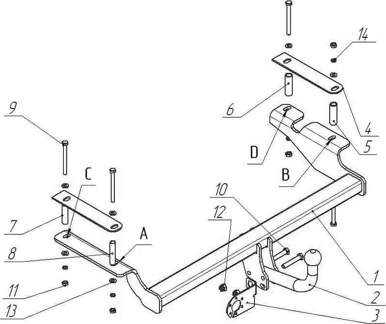 Фаркоп AvtoS для Chevrolet Aveo I хетчбек 3/5 дверей 2002-2012. Артикул CV 06 Фаркоп AvtoS для Chevrolet Aveo I хетчбек 3/5 дверей 2002-2012. Артикул CV 06