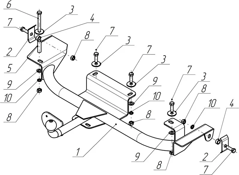 Фаркоп AvtoS для Daewoo Nexia седан 1995-2010. Артикул DW 03 Фаркоп AvtoS для Daewoo Nexia седан 1995-2010. Артикул DW 03