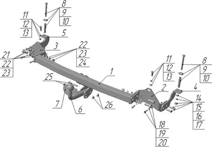 Фаркоп AvtoS для Fiat Doblo I фургон 2000-2014. Артикул FA 02 Фаркоп AvtoS для Fiat Doblo I фургон 2000-2014. Артикул FA 02