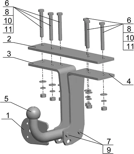 Фаркоп AvtoS для Nissan Pathfinder R51 2004-2014 (без шара в комплекте). Артикул NS 21B Фаркоп AvtoS для Nissan Pathfinder R51 2004-2014 (без шара в комплекте). Артикул NS 21B