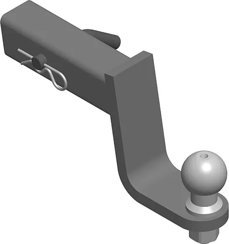 Шаровый узел AvtoS для фаркопа с понижением 12см под квадратное отверстие US-2 50х50 мм (на базе шара E). Артикул TY-05-12