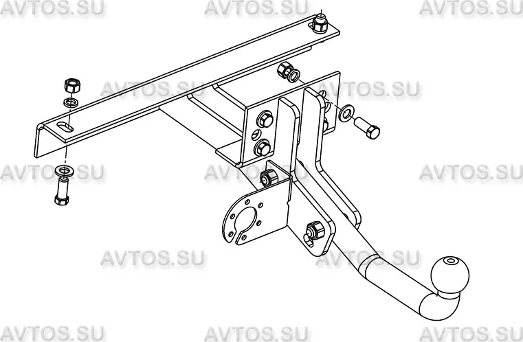 Фаркоп AvtoS для УАЗ 3163 Патриот I рестайлинг 2014-2025. Артикул UAZ-04 Фаркоп AvtoS для УАЗ 3163 Патриот I рестайлинг 2014-2025. Артикул UAZ-04