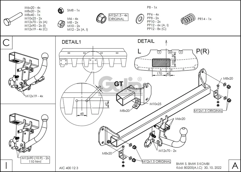 Фаркоп Galia оцинкованный для BMW 5-серия F07 Gran Turismo 2010-2025. Быстросъемный крюк. Артикул B020C Фаркоп Galia оцинкованный для BMW 5-серия F07 Gran Turismo 2010-2025. Быстросъемный крюк. Артикул B020C