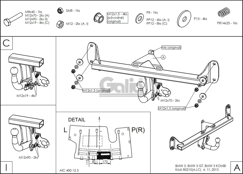 Фаркоп Galia оцинкованный для BMW 3-серия F30/F31 седан, универсал 2011-2025. Быстросъемный крюк. Артикул B021C Фаркоп Galia оцинкованный для BMW 3-серия F30/F31 седан, универсал 2011-2025. Быстросъемный крюк. Артикул B021C