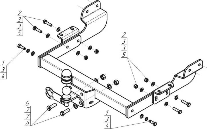 Фаркоп Мотодор для Ford Transit 2014-2025. Артикул 90709-F