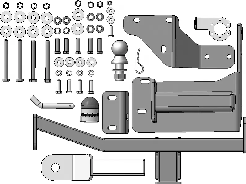 Фаркоп Мотодор для Hyundai Palisade 2020-2025 Быстросъемный крюк. Артикул 90915-E Фаркоп Мотодор для Hyundai Palisade 2020-2025 Быстросъемный крюк. Артикул 90915-E
