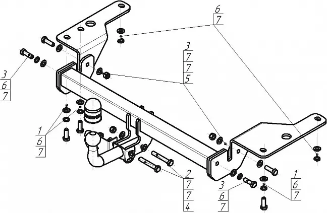 Фаркоп Мотодор для Toyota Corolla E180/E170 седан 2013-2019. Артикул 92514-A Фаркоп Мотодор для Toyota Corolla E180/E170 седан 2013-2019. Артикул 92514-A