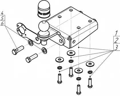 Фаркоп Мотодор для Volkswagen Amarok 2010-2025. Фланцевое крепление. Артикул 92709-FE