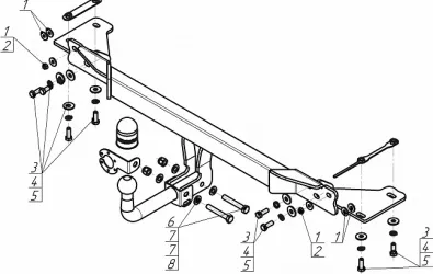 Фаркоп Мотодор оцинкованный для Geely Atlas Pro 2022-2025. Артикул 94204-A