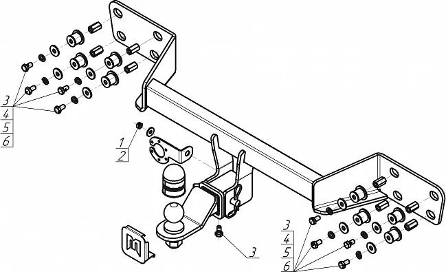 Фаркоп Мотодор оцинкованный для Chery Tiggo 4, 4 Pro 2018-2025. Американский квадрат.. Артикул 99011-E Фаркоп Мотодор оцинкованный для Chery Tiggo 4, 4 Pro 2018-2025. Американский квадрат.. Артикул 99011-E