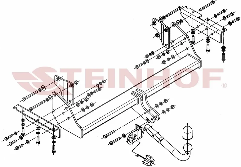 Фаркоп Steinhof для Mitsubishi Pajero IV 3/5 дверей 2006-2020. Артикул M-352 Фаркоп Steinhof для Mitsubishi Pajero IV 3/5 дверей 2006-2020. Артикул M-352