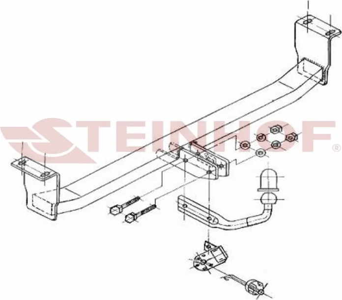 Фаркоп Steinhof для Toyota Corolla E120 седан 2002-2006. Артикул T-120