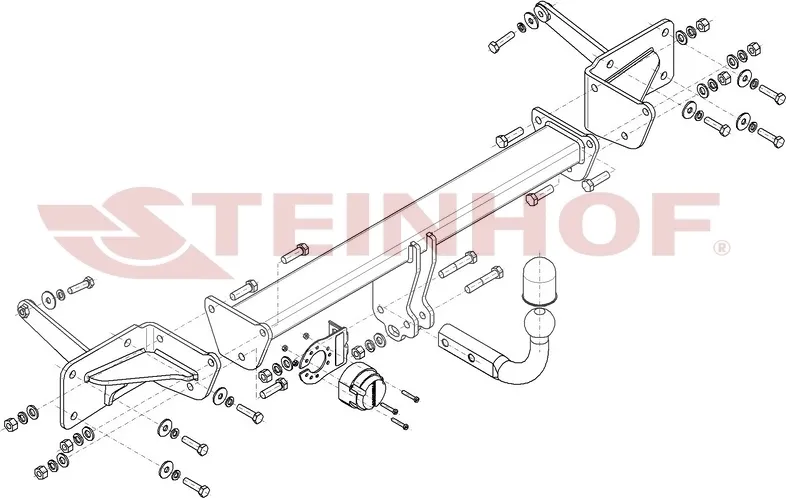Фаркоп Steinhof для Volkswagen Multivan T7 STM, STN 2021-2025. Артикул V-083