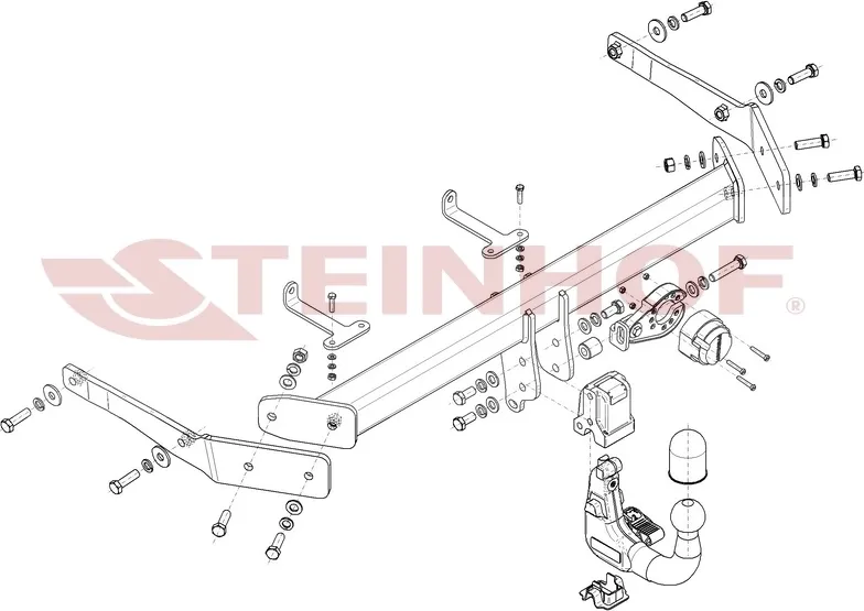 Фаркоп Steinhof для Volkswagen ID.4 E21 2020-2025. Быстросъемный крюк. Артикул V-086