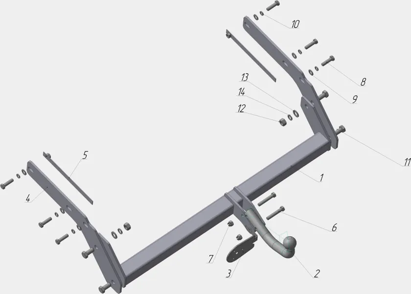 Фаркоп AvtoS для Great Wall Deer G3 4х4, 2х4 2005-2025. Артикул GW 01