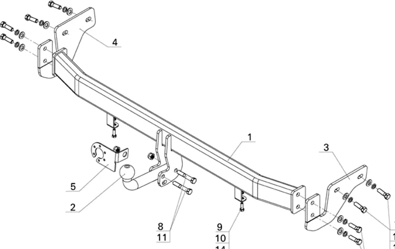 Фаркоп AvtoS для Kia Rio III седан 2011-2017. Артикул KI 22 Фаркоп AvtoS для Kia Rio III седан 2011-2017. Артикул KI 22