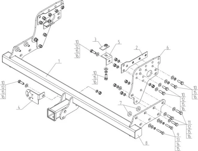 Фаркоп AvtoS для Mitsubishi L200 III 1996-2005 вкл. Long без шара в комплекте. Быстросъемный крюк. Артикул MI 29