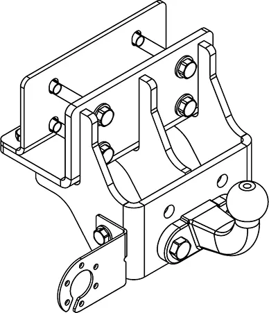 Фаркоп AvtoS для Toyota Hilux (с силовым брусом) VII до рестайлинга 2005-2011. Фланцевое крепление. Артикул TY 44
