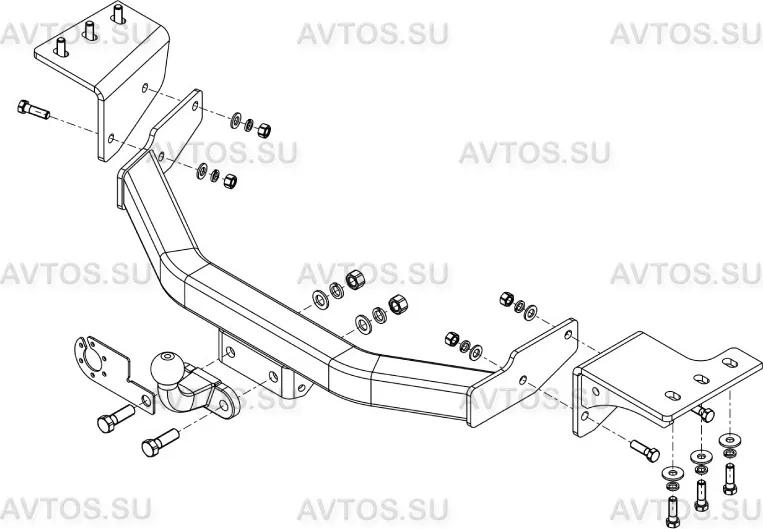 Фаркоп AvtoS для Toyota Fortuner II 2018-2025. Фланцевое крепление. Артикул TY 46 Фаркоп AvtoS для Toyota Fortuner II 2018-2025. Фланцевое крепление. Артикул TY 46