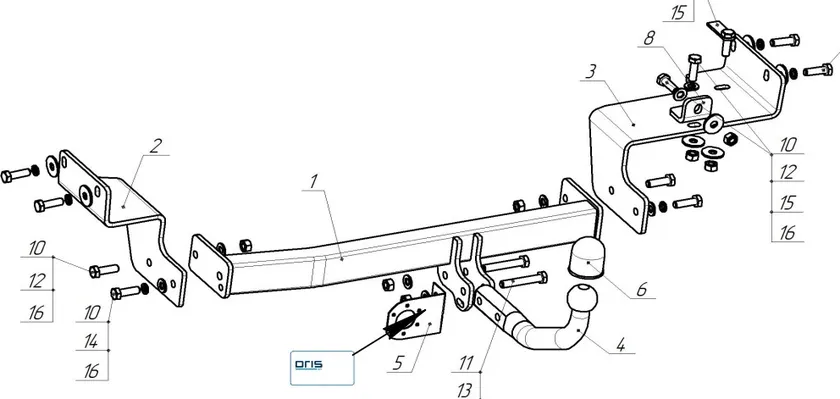 Фаркоп Oris (ранее Bosal) для Kia Rio X-line рестайлинг 2020-2025. Артикул 6760-AX