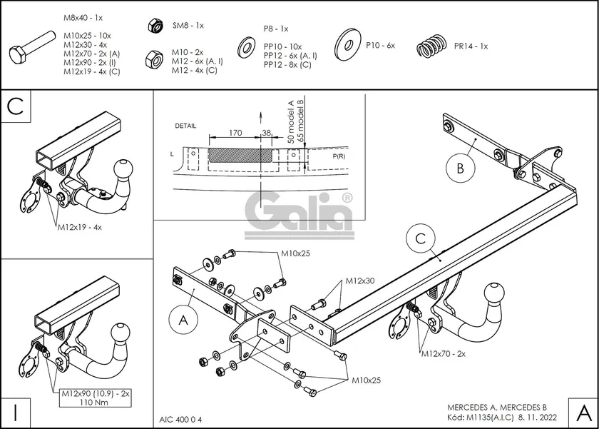 Фаркоп Galia оцинкованный для Mercedes-Benz B-Класс W245 2005-2011. Артикул M113A Фаркоп Galia оцинкованный для Mercedes-Benz B-Класс W245 2005-2011. Артикул M113A