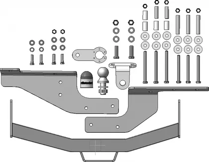 Фаркоп Мотодор для Great Wall Hover H3 до рестайлинга 2010-2015. Артикул 93102-FE Фаркоп Мотодор для Great Wall Hover H3 до рестайлинга 2010-2015. Артикул 93102-FE