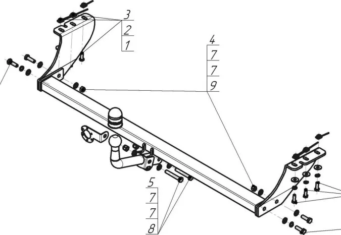 Фаркоп Мотодор для Toyota Voxy III 2014-2021. Артикул 92520-A