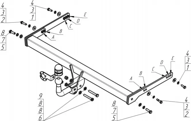 Фаркоп Мотодор (оцинк. Шар) для Audi Q3 2011-2018. Артикул 92711-A Фаркоп Мотодор (оцинк. Шар) для Audi Q3 2011-2018. Артикул 92711-A