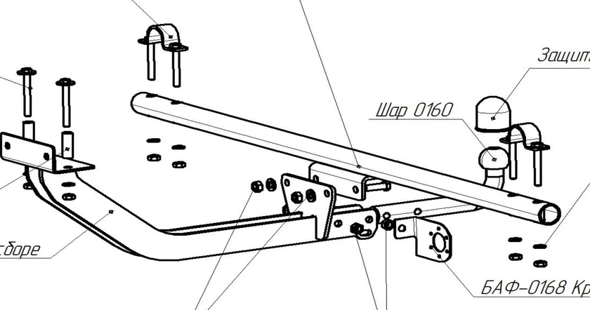 Фаркоп Oris (ранее Bosal) для Lada 4х4 Urban 2014-2025. Артикул 1233-AN