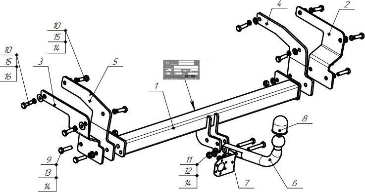 Фаркоп Oris (ранее Bosal) дляToyota RAV-4 V 2018-2025. Артикул 3081-AN Фаркоп Oris (ранее Bosal) дляToyota RAV-4 V 2018-2025. Артикул 3081-AN