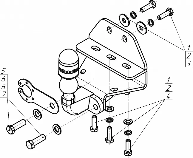 Фаркоп Мотодор для Toyota Land Cruiser 300 2021-2025. Фланцевое крепление. Артикул 92524-F Фаркоп Мотодор для Toyota Land Cruiser 300 2021-2025. Фланцевое крепление. Артикул 92524-F