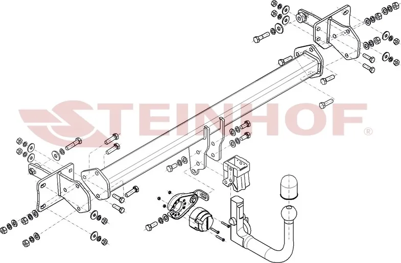 Фаркоп Steinhof для Mercedes-Benz C-Класс W206, S206 седан, универсал (также AMG) 2021-2025. Артикул M-187
