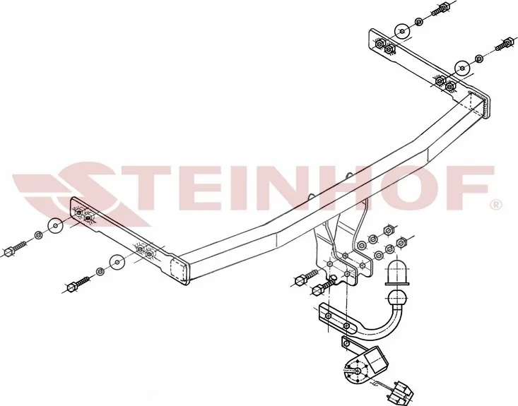 Фаркоп Steinhof для Skoda Octavia Tour (кроме 4WD) 2000-2010. Артикул V-056 Фаркоп Steinhof для Skoda Octavia Tour (кроме 4WD) 2000-2010. Артикул V-056