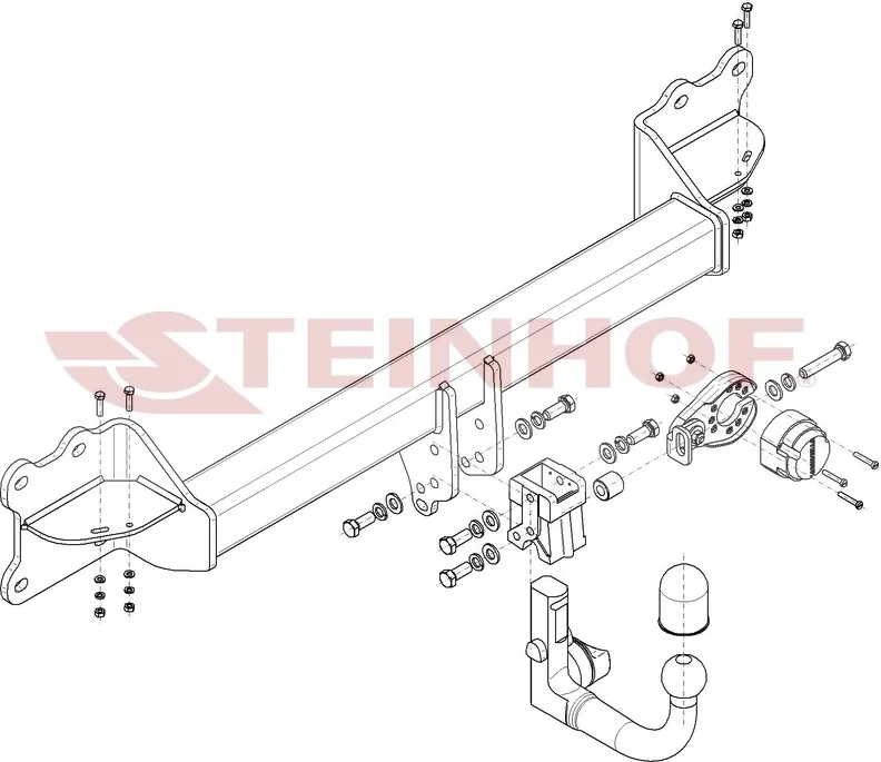 Фаркоп Steinhof для Volkswagen Touareg III 2018-2025. Быстросъемный крюк. Артикул V-163 Фаркоп Steinhof для Volkswagen Touareg III 2018-2025. Быстросъемный крюк. Артикул V-163