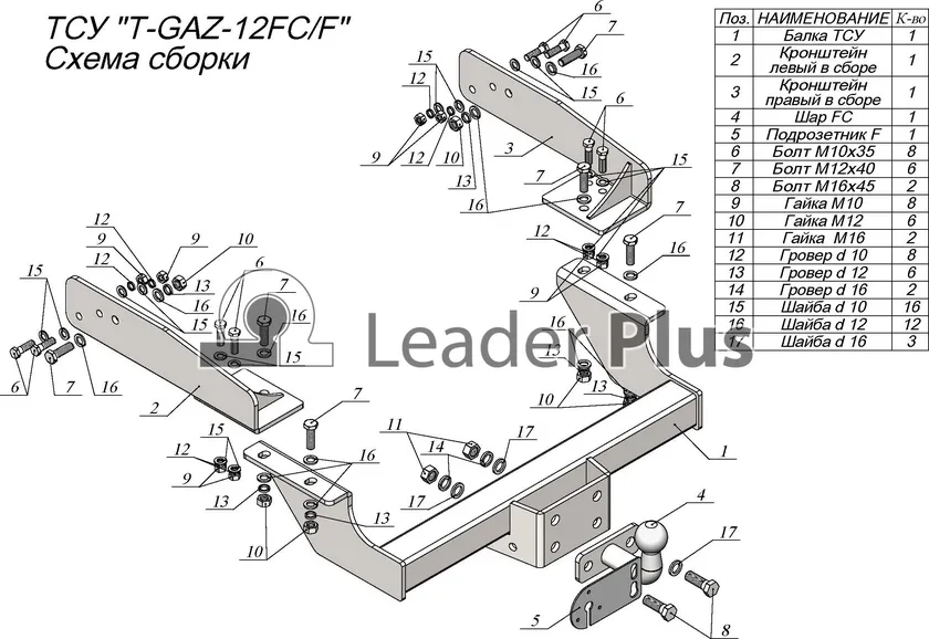 Фаркоп Tavials (Лидер-Плюс) для ГАЗель Бизнес 2705 (фургон, 4WD) 2010-2025. Фланцевое крепление. Артикул T-GAZ-12F Фаркоп Tavials (Лидер-Плюс) для ГАЗель Бизнес 2705 (фургон, 4WD) 2010-2025. Фланцевое крепление. Артикул T-GAZ-12F