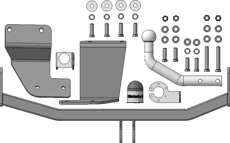 Фаркоп Мотодор оцинкованный для Kia Rio IV рестайлинг седан 2020-2025. Артикул 91013-A Фаркоп Мотодор оцинкованный для Kia Rio IV рестайлинг седан 2020-2025. Артикул 91013-A
