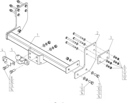 Фаркоп AvtoS для Mercedes-Benz Sprinter II W906 (без ступени с базой 3.250 / 3.665 / 4.325 мм) 2006-2018 Фланцевое крепление. Артикул MB 06