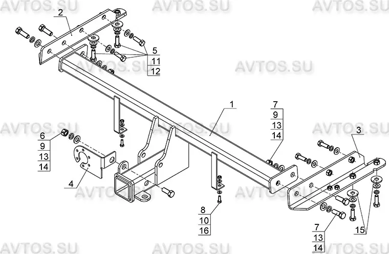 Фаркоп AvtoS для ГАЗ Volga Siber 2008-2010 без шара. Артикул GAZ-11 Фаркоп AvtoS для ГАЗ Volga Siber 2008-2010 без шара. Артикул GAZ-11