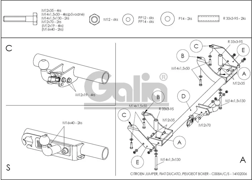 Фаркоп Galia оцинкованный для Peugeot Boxer 1994-2006. Артикул C008A Фаркоп Galia оцинкованный для Peugeot Boxer 1994-2006. Артикул C008A