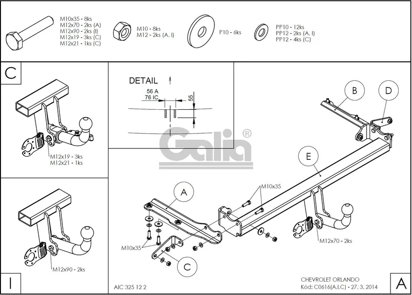 Фаркоп Galia оцинкованный для Chevrolet Orlando 2011-2015. Быстросъемный крюк. Артикул C061C Фаркоп Galia оцинкованный для Chevrolet Orlando 2011-2015. Быстросъемный крюк. Артикул C061C