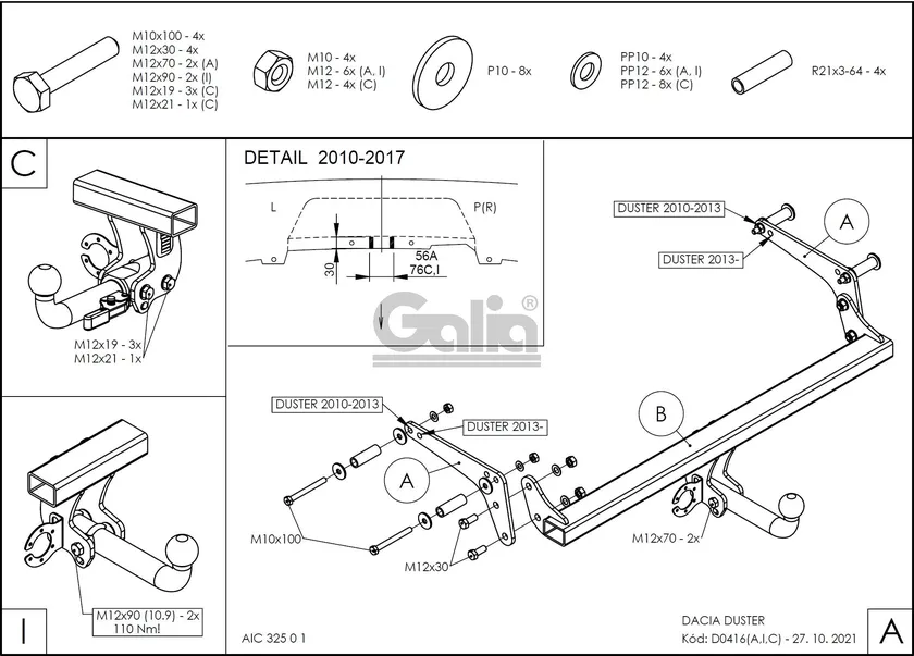 Фаркоп Galia оцинкованный для Renault Duster 2/4WD I до рестайлинга 2010-2015. Быстросъемный крюк. Артикул D041C Фаркоп Galia оцинкованный для Renault Duster 2/4WD I до рестайлинга 2010-2015. Быстросъемный крюк. Артикул D041C