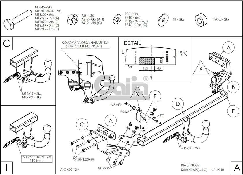 Фаркоп Galia оцинкованный для Kia Stinger 2017-2025. Быстросъемный крюк. Артикул K045C Фаркоп Galia оцинкованный для Kia Stinger 2017-2025. Быстросъемный крюк. Артикул K045C