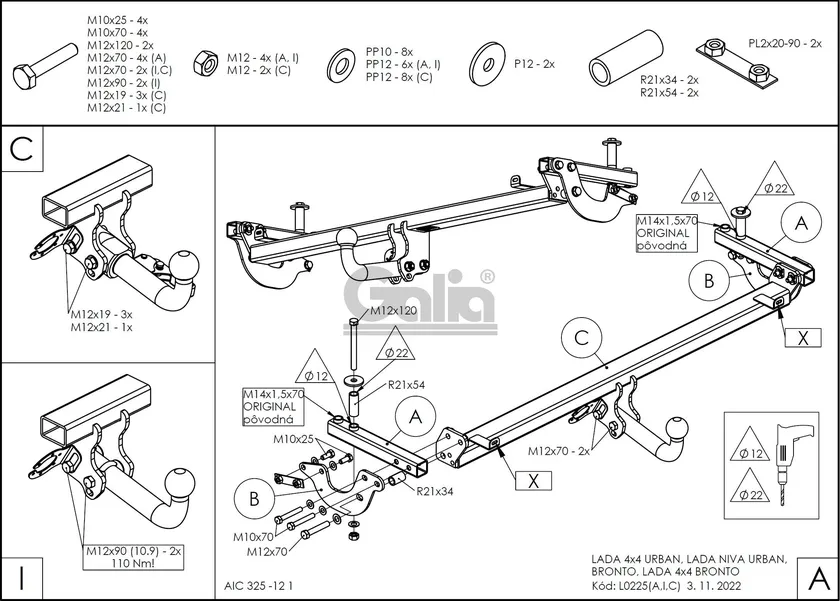 Фаркоп Galia оцинкованный для Lada 4x4 Urban 2014-2025. Быстросъемный крюк. Артикул L022C Фаркоп Galia оцинкованный для Lada 4x4 Urban 2014-2025. Быстросъемный крюк. Артикул L022C