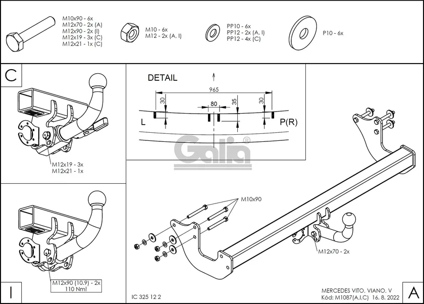 Фаркоп Galia оцинкованный для Mercedes-Benz V-Класс W639 RWD 2003-2014. Быстросъемный крюк. Артикул M108C Фаркоп Galia оцинкованный для Mercedes-Benz V-Класс W639 RWD 2003-2014. Быстросъемный крюк. Артикул M108C