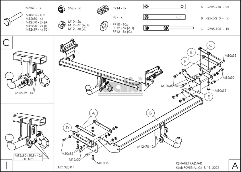 Фаркоп Galia оцинкованный для Renault Kadjar 2015-2022. Артикул R095A Фаркоп Galia оцинкованный для Renault Kadjar 2015-2022. Артикул R095A