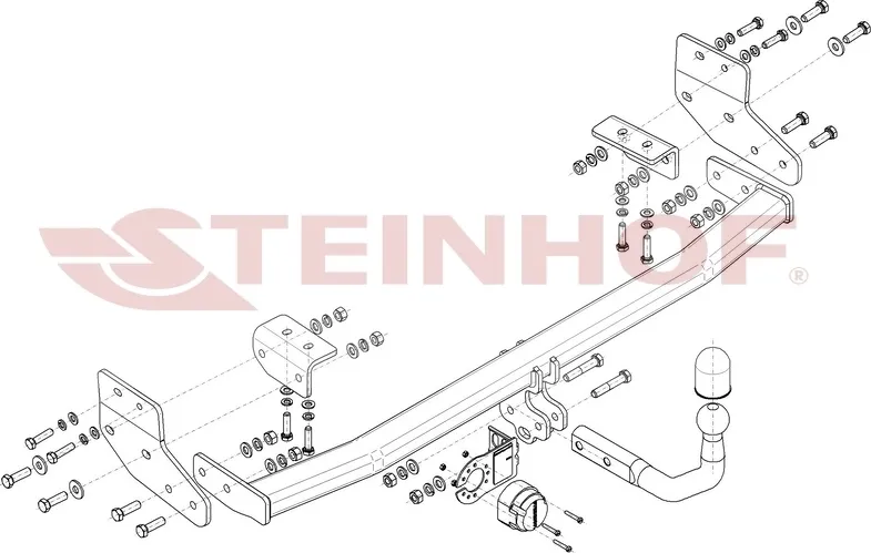 Фаркоп Steinhof для Chrysler PT Cruiser 2000-2010 (вкл. кабриолет). Артикул C-215