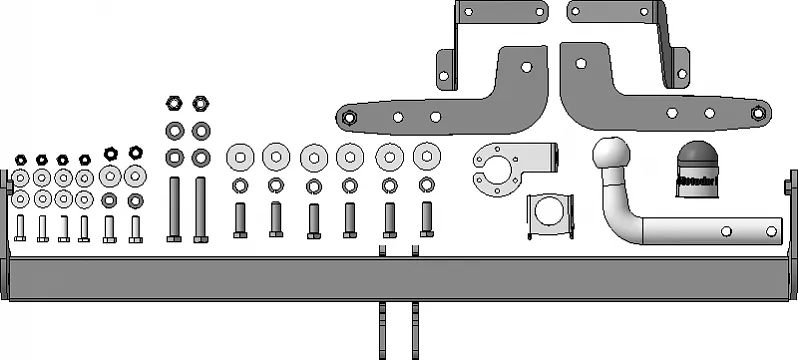 Фаркоп Мотодор для Hyundai Tucson IV 2020-2025 (только для Калининградской сборки). Артикул 90913-A Фаркоп Мотодор для Hyundai Tucson IV 2020-2025 (только для Калининградской сборки). Артикул 90913-A