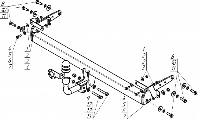 Фаркоп Мотодор для Hyundai Tucson IV 2020-2025 (только для Калининградской сборки). Артикул 90913-A Фаркоп Мотодор для Hyundai Tucson IV 2020-2025 (только для Калининградской сборки). Артикул 90913-A