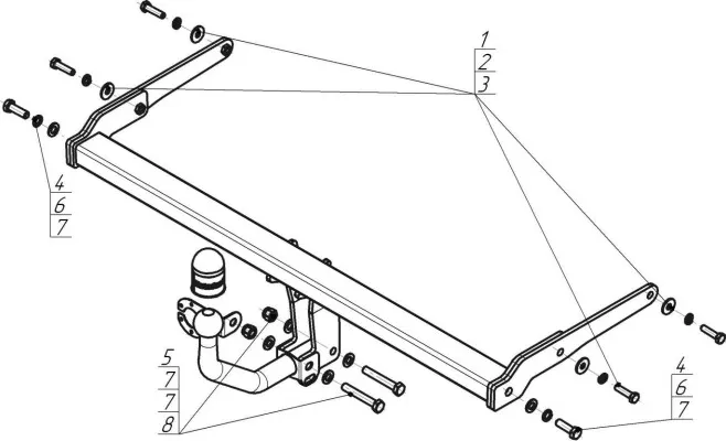Фаркоп Мотодор для Suzuki Vitara IV 2015-2025. Артикул 92402-A Фаркоп Мотодор для Suzuki Vitara IV 2015-2025. Артикул 92402-A