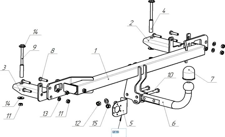 Фаркоп Oris (ранее Bosal) для Lada Vesta (вкл. Cross) 2022-2025. Артикул 1242-A